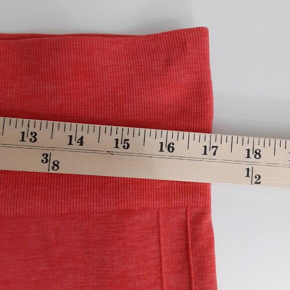 Lululemon In The Flow Crop Leggings Coral Pink Ruched Capri Athletic Womens 6 - Picture 8 of 10